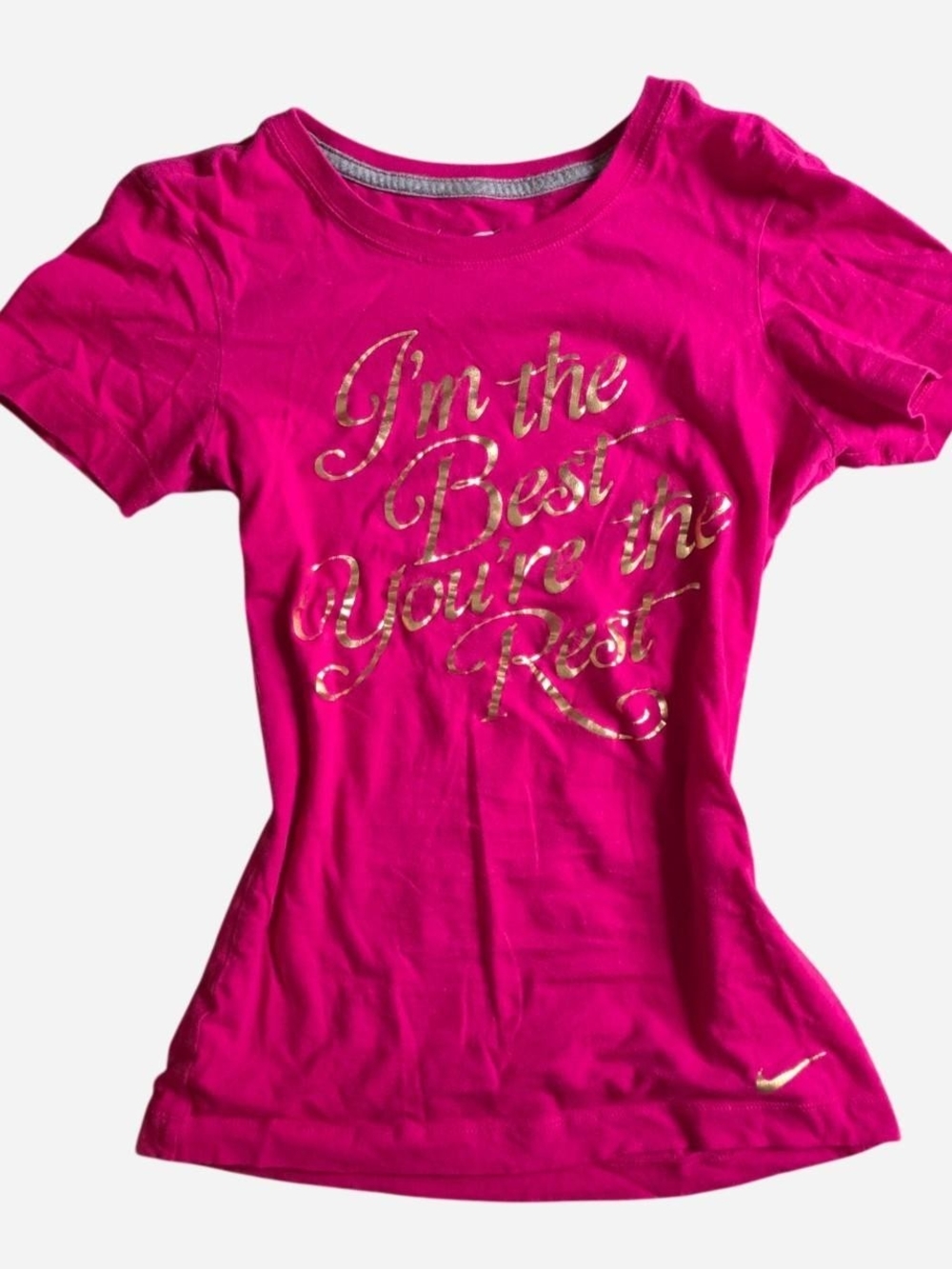 Nike Hot Pink Tee with Gold Script
